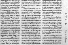 L'Eco di Bergamo, 9 maggio 2018: gli Amici dell'Aikido Treviglio nel progetto anti-bullismo Incontro a Caravaggio