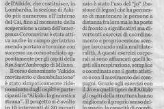 L'Eco di Bergamo, 12 maggio 2020: corso di aikido degli Amici dell'Aikido Treviglio per gli anziani della Rsa Sant'Ambrogio