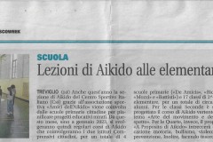 Giornale di Treviglio, 21 ottobre 2022: lezioni di aikido per 340 alunni delle quattro primarie di Treviglio