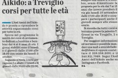 L'Eco di Bergamo, 30 agosto 2022: nuovi corsi di aikido per tutte le età degli Amici dell'Aikido a Treviglio
